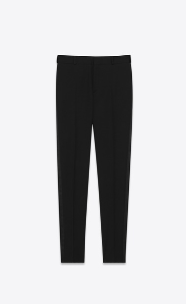 Tuxedo straight pants in grain de poudre Saint Laurent